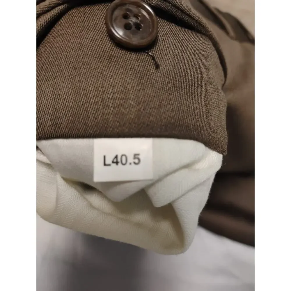 Albert Nipon 2 Piece Suit Mens 40L pant 38x33L Solid Brown Three Button